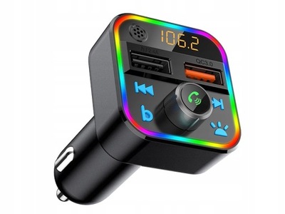 Transmiter FM BLOW Bluetooth 5 Ładowar QC3.0 RGB
