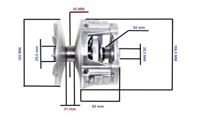 SPRZĘGŁO NAPĘDOWE WARIATOR POWER FORCE Quad Polaris ATP 500cc (2004-2005)