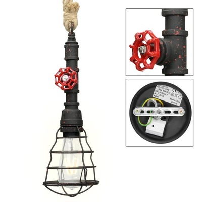 Lampa sufitowa wisząca INDUSTRIAL LOFT Czarna