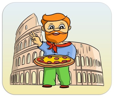 Zabawna Podkładka pod mysz pizza Rzym Koloseum