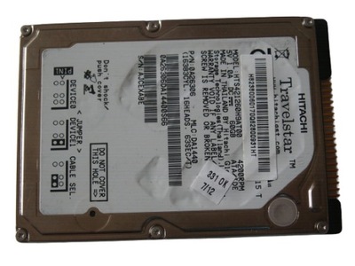 Dysk twardy do laptopa 2,5'' Hitachi HTS421260H9AT00 60GB IDE/ATA/PATA Gw.