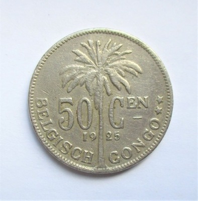 50 Centymów 1925 r. Kongo Belgijskie