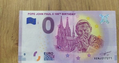 0 Euro Pope JOHN PAUL II 100 Birthday