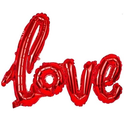 BALON FOLIOWY napis LOVE Czerwony 60cm ZARĘCZYNY