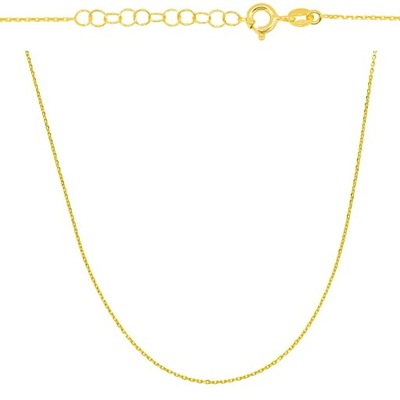 Pozłacany srebrny łańcuszek ankier 45 cm pr. 925