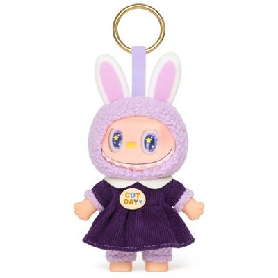 FIOLETOWA maskotka BRELOK LABUBU INTERAKTYWNA ŚPIEWAJĄCA la bubu