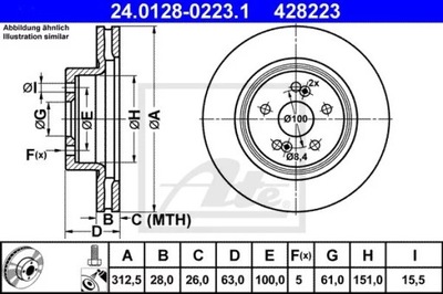 24.0128-0223.1 ДИСК HAM.PRZOD RENAULT MEGANE II 04-