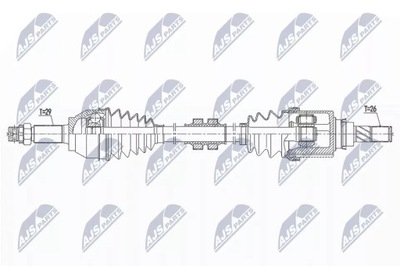 NTY NPW-NS-144 NTY SEMI-EJE DE ACCIONAMIENTO  