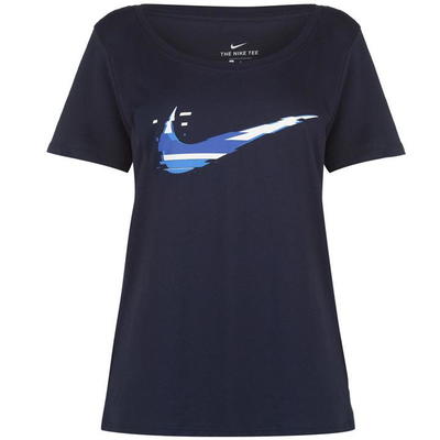 Nike Swoosh QTT, koszulka damska granatowa S