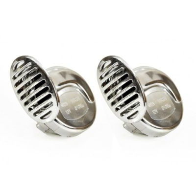 Громкий клаксон червяк сигнал хром 12v dwutonowy фото №1