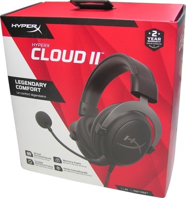 SŁUCHAWKI DLA GRACZY HYPERX CLOUD II GUN METAL