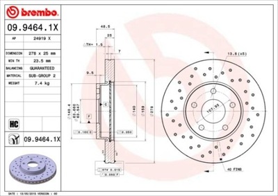 DISCO DE FRENADO PARTE DELANTERA FORD VOLVO 1223663  