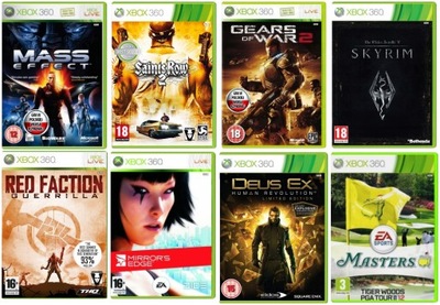 Zestaw Mass Effect / Saints Row / Gears of War XBOX 360 8-GIER