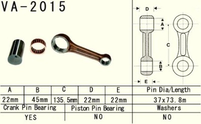 CONNECTING ROD VESRAH YAMAHA YFM 600 GRIZZLY VA-2015  