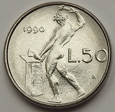 Włochy 50 lirów 1990 Italia mennicze mennicza