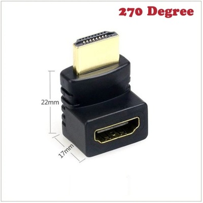 Kompatybilny z HDMI Adapter kątowy 90 stopni kabel 1080 HD kabel męs~1721