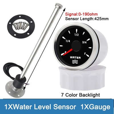 52MM WATER LEVEL GAUGE WITH 100-500MM WATER LEVEL СЕНСОР 0-190 OHM S~84152