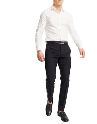 Calvin Klein wełniane spodnie garniturowe 44