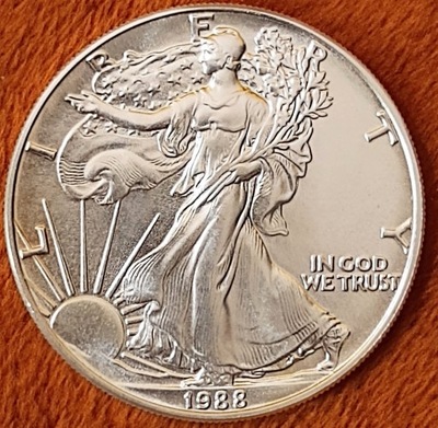 EAGLE ORZEŁ AMERYKAŃSKI USA 1 Dollar Srebro AG 999 1oz - 1988