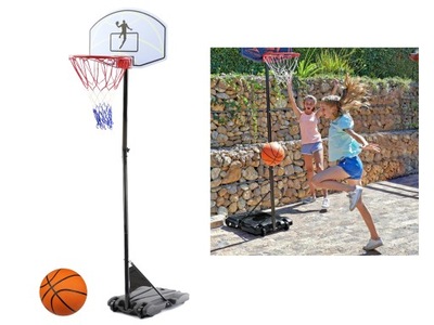 Kosz mobilny koszykówka wys. 160- 210 cm stojak obręcz + piłka MOCNY