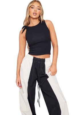 PRETTYLITTLETHING BLUZKA CZARNA BASIC 38 1EGH