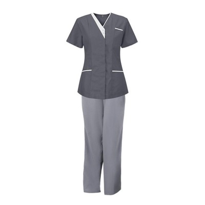 Mundurki pielęgniarskie Wygodna odzież robocza Opieka zdrowotna Damskie Zestawy peelingujące Szare