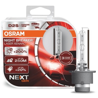 D2S OSRAM NIGHT BREAKER LASER XENARC +220% 2 PCS.  