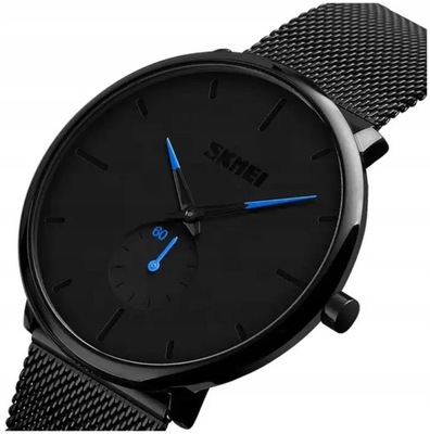 Pánske hodinky SKMEI analógové, čierny náramok mesh