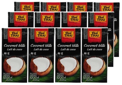 Mleczko kokosowe, mleko kokosowe 12 x 1L Real Thai