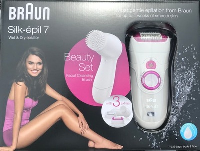 BRAUN Depilator 7539 Silk Epil 7 WetDry 3 extras