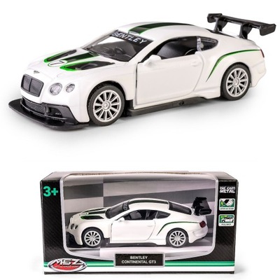 AUTO METALOWE Z NAPĘDEM BENTLEY CONTINENTAL GT3 BIAŁY MODEL 1:43 DAFFI 1330