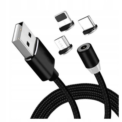 Kabel-USB magnetyczny 3w1 USB-C, Lightning, Micro