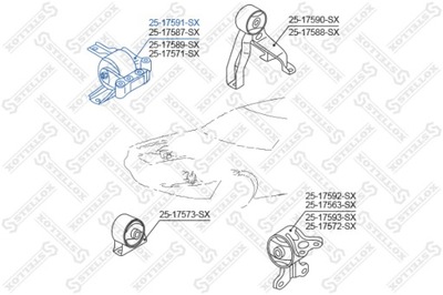 PAGALVĖ VARIKLIO TVIRTINIMAS MITSUBISHI LANCER 07- 