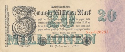 [MB6292] Niemcy 20 millionen marek 1923