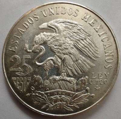 0738 - Meksyk 25 peso, 1968 ag