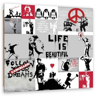 Obraz Deco Panel, Banksy kompozycja graffiti - 40x40