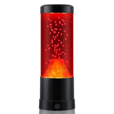 Lampka Nocna Lava Lamp z Czerwonym Światłem Efekt Erupcji Wulkanu