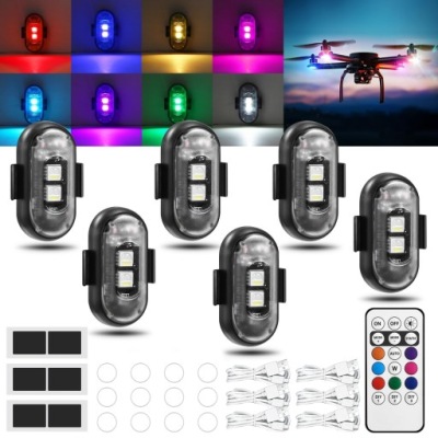 6x бездротові stroboskopowe led rgb світло 8 кольорів до автомобіля мотоцикла фото №1