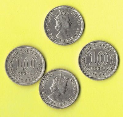 Borneo Brytyjskie 10 Cents 1961 r.