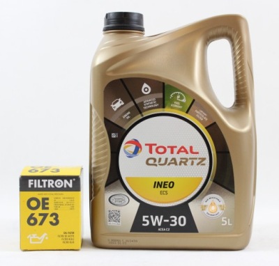 Фільтр оливи+ олія total 5w30 5l citroen c3 ii c5 ii фото №1