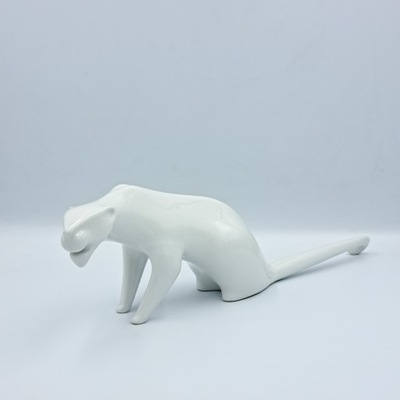 Porcelanowa figurka pantery, Royal Dux, Czechosłowacja