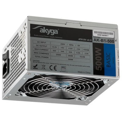 Zasilacz ATX 500W Akyga AK-B1-500 P4 PCI-E 3x SATA