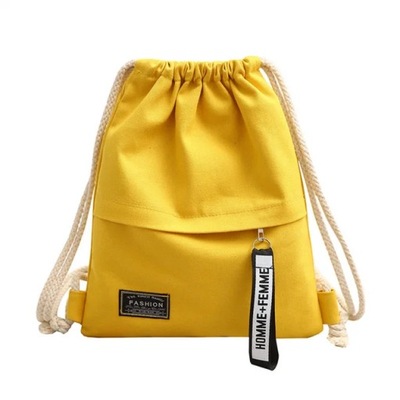 Women's Backpack Canvas Drawstring Sports Leisure Men Outdoor