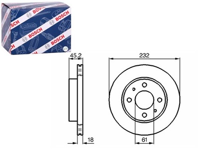 ДИСКИ ТОРМОЗНЫЕ ТОРМОЗНЫЕ 2 ШТУКИ. ПЕРЕД NISSAN ALMERA I 1.4 09.95-07.00 BOSCH