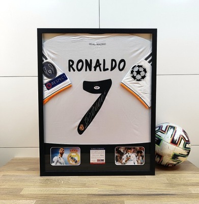 Cristiano Ronaldo, Real Madryt - koszulka z autografem w ramie od 1ZŁ (zag)