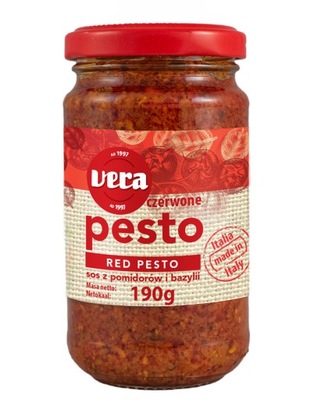 PESTO Z POMIDORÓW I BAZYLII 190g Czerwone pesto