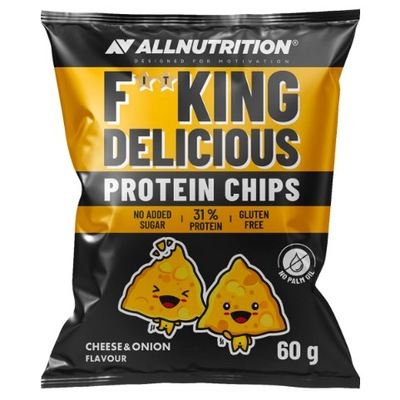 ALLNUTRITION FITKING DELICIOUS PROTEIN CHIPS 60G SER I CEBULA