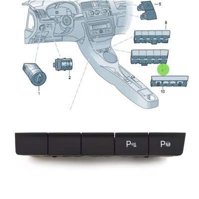 PARA SKODA OCTAVIA PLA SENSOR APARCAMIENTO BOTÓN  