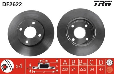 ДИСК ТОРМОЗНОЙ FORD ПЕРЕД MONDEO DF2622