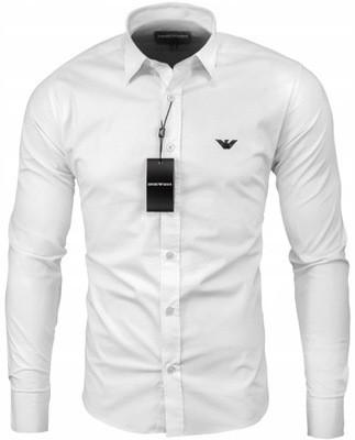 KOŠEĽA emporio armani> BIELA PÁNSKA SLIM FIT AKO DARČEK / XL